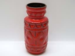 Bild von Bay Keramik Vase 20 cm / Nr. 22 - 20, rot geometrisches Dekor