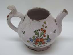 Pokaż szczegóły dla Frühe museale Fayence Henkelkanne 1787, Floraldekor Blumenbukett, Bauchform sammlerwürdig Obraz Frühe museale Fayence Henkelkanne 1787, Floraldekor Blumenbukett, Bauchform sammlerwürdig