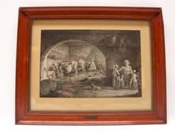 Bild av Jean Jacques de Boissieu (1736 - 1810) Grafik Radierung Stall Szene
