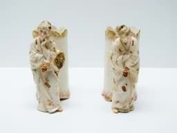 Obraz Porzellan Gesha Vasenpaar figürlich wohl Japan 19./20. Jahrhundert handbemalt