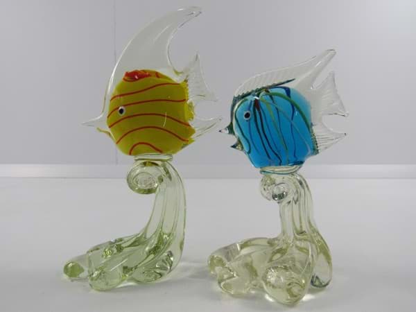 Afbeelding van Murano Glas Figurenpaar Fische Skalar 2.Hälfte 20.Jh. Italien