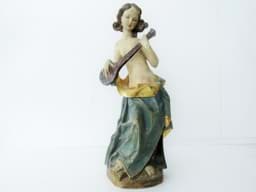 Pokaż szczegóły dla Holzfigur musizierendes Mädchen mit Mandoline Laute, Italien Mitte 20. Jh. / 81 cm Obraz Holzfigur musizierendes Mädchen mit Mandoline Laute, Italien Mitte 20. Jh. / 81 cm