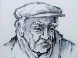 Visa detaljer för Walter Gräber (1914-2001), Selbstporträt, aquarellierte Tusche Zeichnung, sign. Bild av Walter Gräber (1914-2001), Selbstporträt, aquarellierte Tusche Zeichnung, sign.