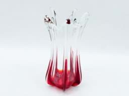 Zeige Details für Murano Tischvase, Klar & Rot Bild von Murano Tischvase, Klar & Rot