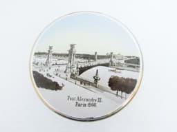 Visa detaljer för Antike Ansichten Deckeldose aus Glas um 1900, Seinebrücke Paris Pont Alexandre III., Glasdose Bild av Antike Ansichten Deckeldose aus Glas um 1900, Seinebrücke Paris Pont Alexandre III., Glasdose
