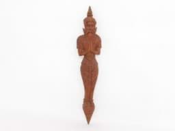 Obraz Thailändischer Tempelwächter, Teak Holz Skulptur, geschnitzt, 20. Jh., Wanddekoration