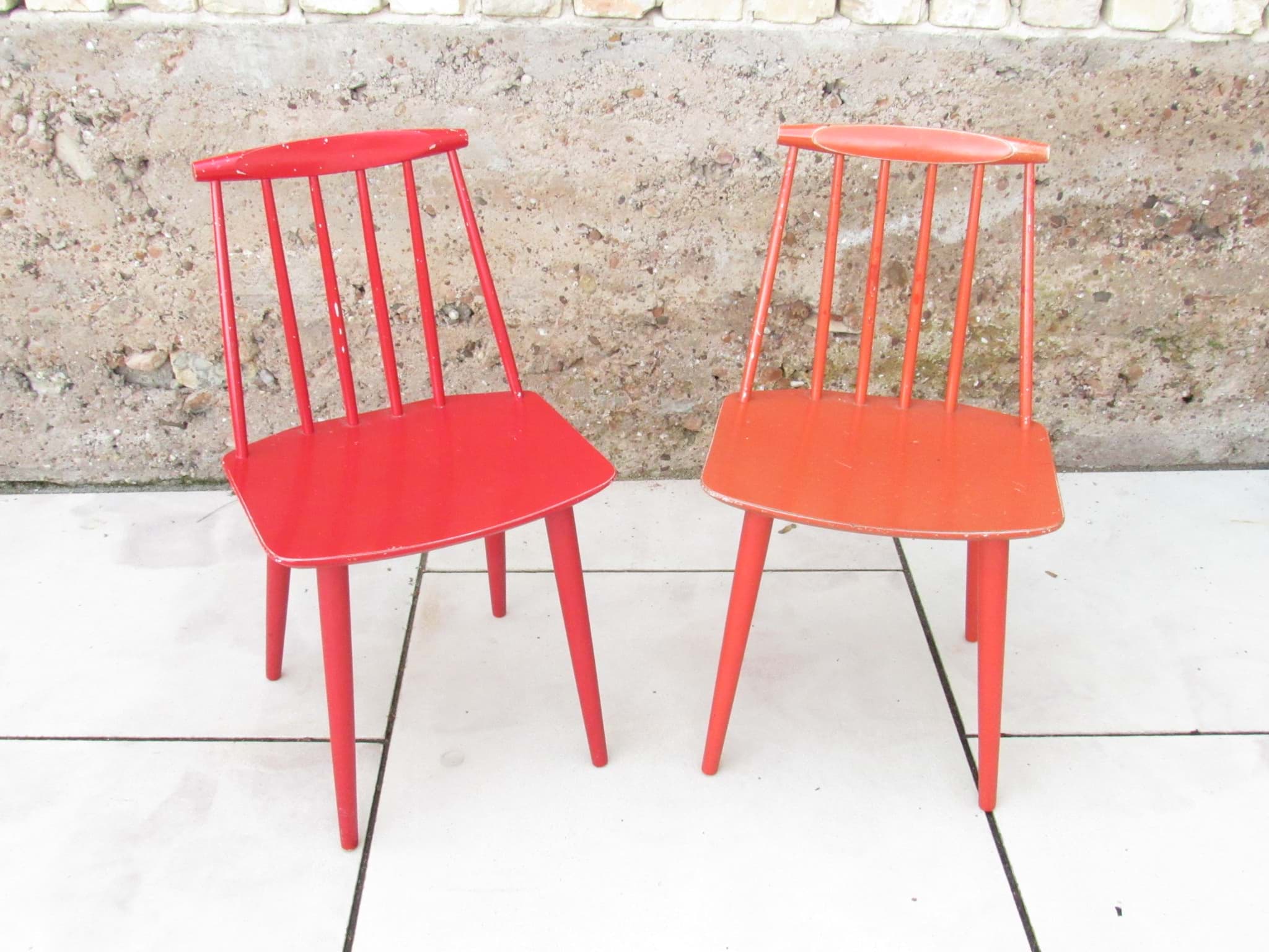 Bild av Folke Palsson, Design Stühle 2 Stück, Modell J77, original 60/70er Jahre für FDB Møbler, gemarkt
