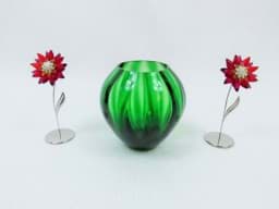 Obraz Traumhafte Blumenvase in Smaragd Grün, Vintage
