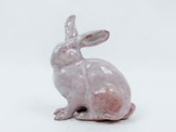 Afbeelding van Fayence Keramikfigur Hase / Kaninchen, weiß glasiert - Top Dekoration