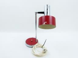 Afbeelding van Design Tischlampe / Bürolampe • Sammlerstück • 60/70er Jahre, Rot & Chrom