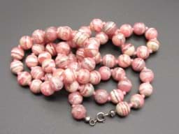 Bild av Rhodochrosit Halskette, rosa, 70 cm, runde Perlen
