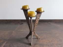 Afbeelding van Boden Kerzenständer, dreipassig & dreiflammig, unbekannter Brutalist um 1960/70