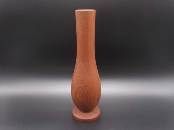 Image de Vase aus Teakholz mit Jena Reagenzglas, wohl Danish Design, 1960/70