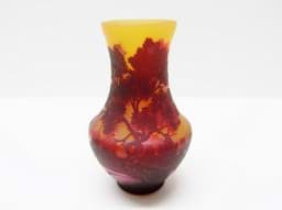 Obraz Überfang Vase mit Ätzdekor nach Vorbild des Jugendstil 15,5 cm