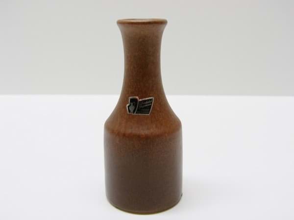 Bild von Silberdistel Keramik Vase, braun, 16 cm hoch / Nr. 121 - 15,