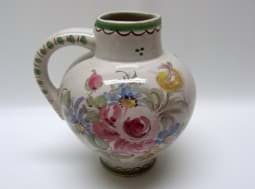 Bild von Ulmer Keramik Henkelkrug 19 cm / Nr. 212 / 4, florales Dekor