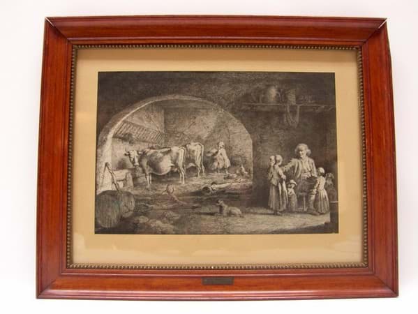 Bild von Jean Jacques de Boissieu (1736 - 1810) Grafik Radierung Stall Szene