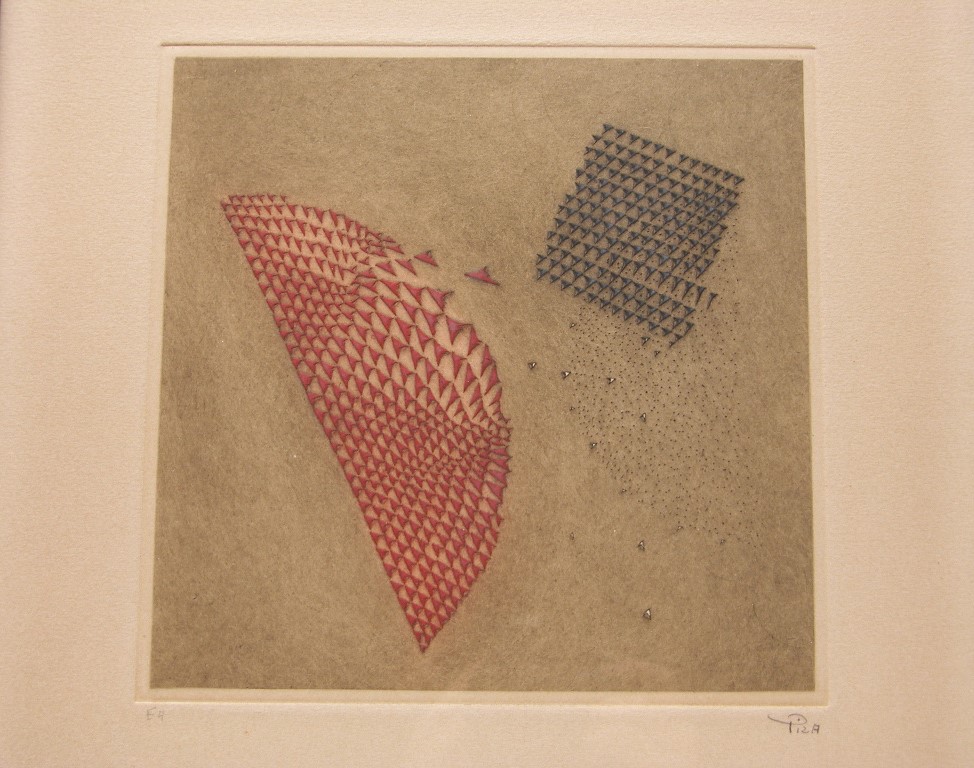 Bild av Arthur Luiz Piza (1928) Radierung handsigniert & bezeichnet E4 gerahmt hinter Glas
