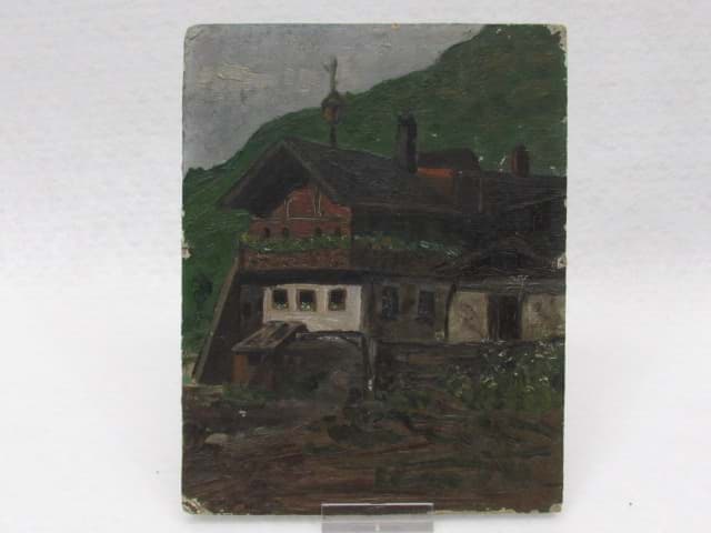 Obraz Ölgemälde Walter Gräber (1914-2001), Berghütte, Öl auf Karton, sign. & dat. 