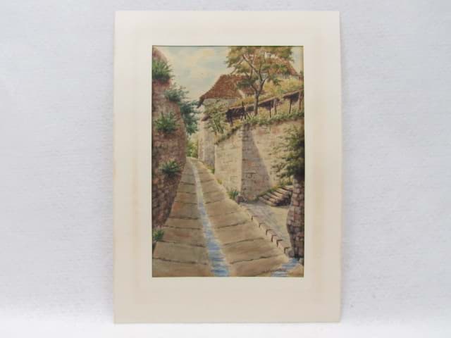 Picture of Aquarell W. Wollweber, alte Gasse mit Wasserrinne, 2. H. 20. Jh.