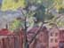 Bild von Expressionistische Malerei in Mischtechnik, Blick auf einen Aussiedler Hof