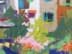 Bild von Nachkriegsmoderne Expressive abstrakte Malerei, Gemälde Architektur mit Blick auf die Hinterseite einer Häusergruppe, monogr. & dat.