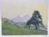 Bild von Aquarell Zeichnung Alpenlandschaft Berchtesgaden, monogrammiert & datiert