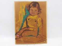 Bild von Mädchen Porträt Iris, Bild in Mischtechnik - Malerei auf Karton-platte