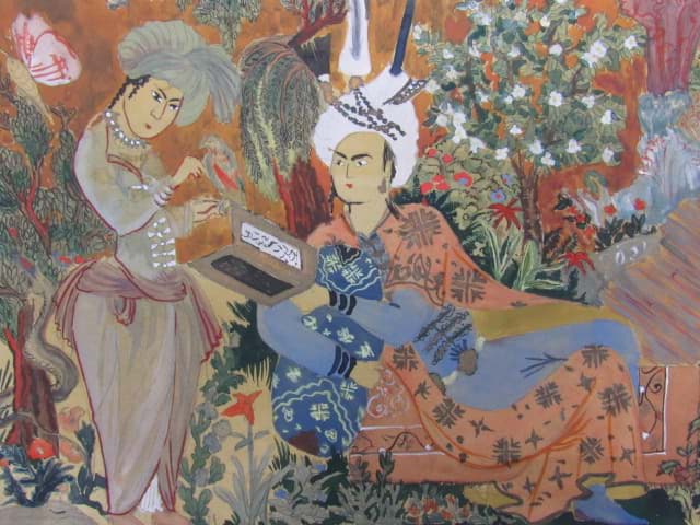 Bild av Indo-Persisches Bild, Malerei in Mischtechnik, signiert und datiert
