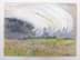 Bild von Expressives Bild Feld Landschaft mit Windböe, Gouache Pastell Mischtechnik 