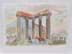 Bild von Aquarell griechische Landschaft mit Donischer Säulen Ruine, Naive Bild