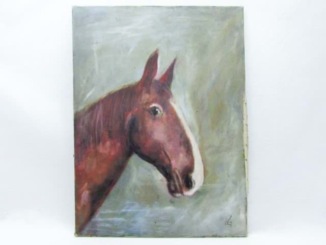 Bild av Ölgemälde Pferdekopf sign, Eduard Klug (1924-?), Pferde Portrait
