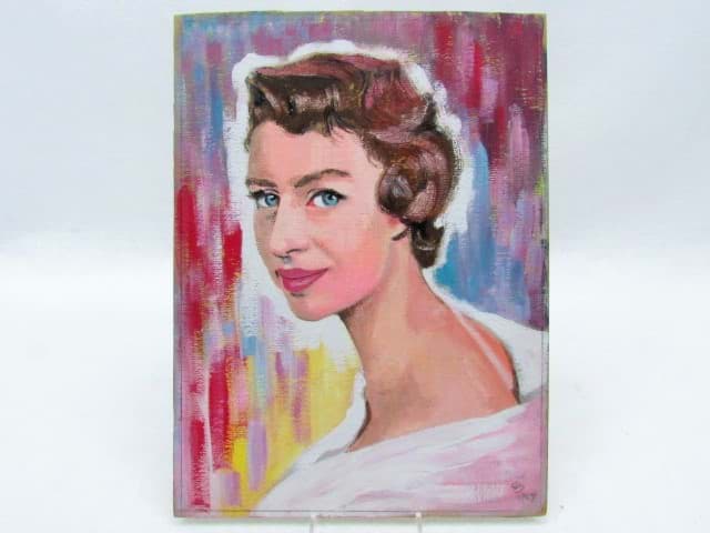 Image de Damen Portrait, Pop art - expressiv, Pastell Deckfarben Gouache Bild, unleserlich monogrammiert & datiert 1957