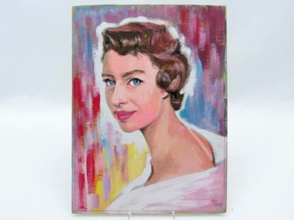 Bild von Damen Portrait, Pop art - expressiv, Pastell Deckfarben Gouache Bild, unleserlich monogrammiert & datiert 1957