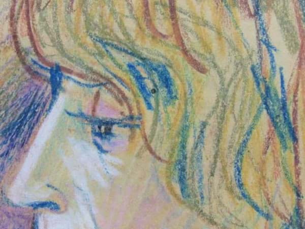 Wachsstift Zeichnung Damen Portrait Pop art Moderne Kunst Wachsstift Zeichnung Damen Portrait Pop art Moderne Kunst