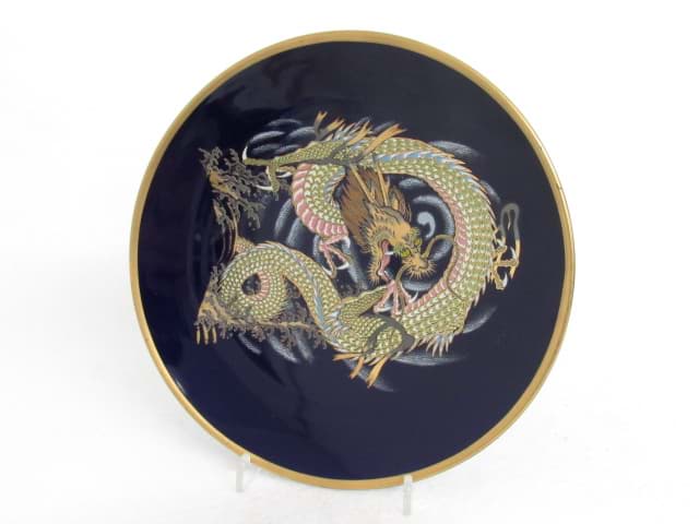 Obraz Teller/ Zierteller China mit Drachenmotiv, Emaillemalerei
