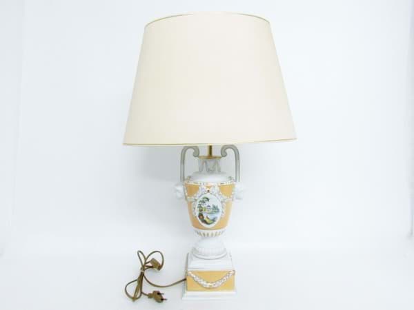 Bild von Höchst Porzellan Tischlampe im Empire Stil