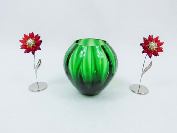 Bild von Traumhafte Blumenvase in Smaragd Grün, Vintage