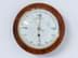 Bild von Runde Wetterstation mit Barometer & Thermometer um 1960/70, wohl Palisander Holz, Hersteller Fischer