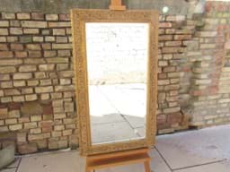 Bild von Barockstil Spiegel / Wandspiegel, Blattgold, 69 x 119 cm