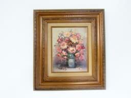 Bild von Blumenbild Gemälde, Blumen Stillleben, Strauß in einer Vase Öl/Holz, 20. Jh.