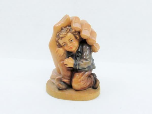 Bild von Geschnitzte Holzfigur, schützende Hand, polychrom gefasst, 9,7 cm