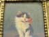 Bild von Miniatur Gemälde, Katze, Öl auf Holz, 20, Jh., Katzenbild