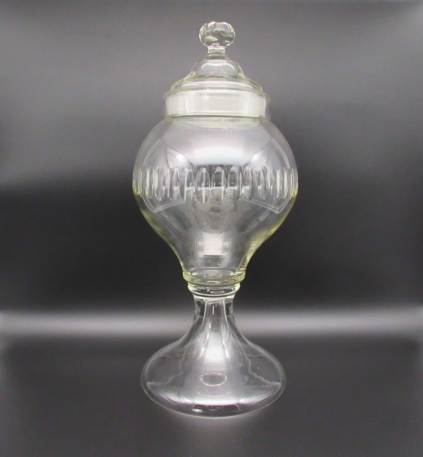 Image de Prunkvoller Deckelpokal aus Glas um 1915/20, Bonboniere Pokal