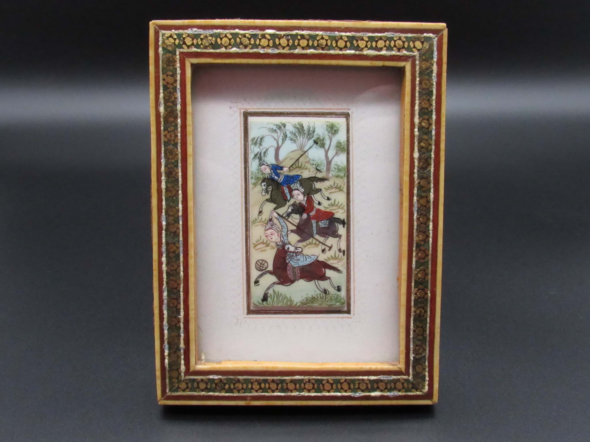 Obraz Beim Polospiel, Indo-Persische Miniaturmalerei