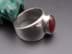 Bild von 925 Silber Ring mit rotem Stein