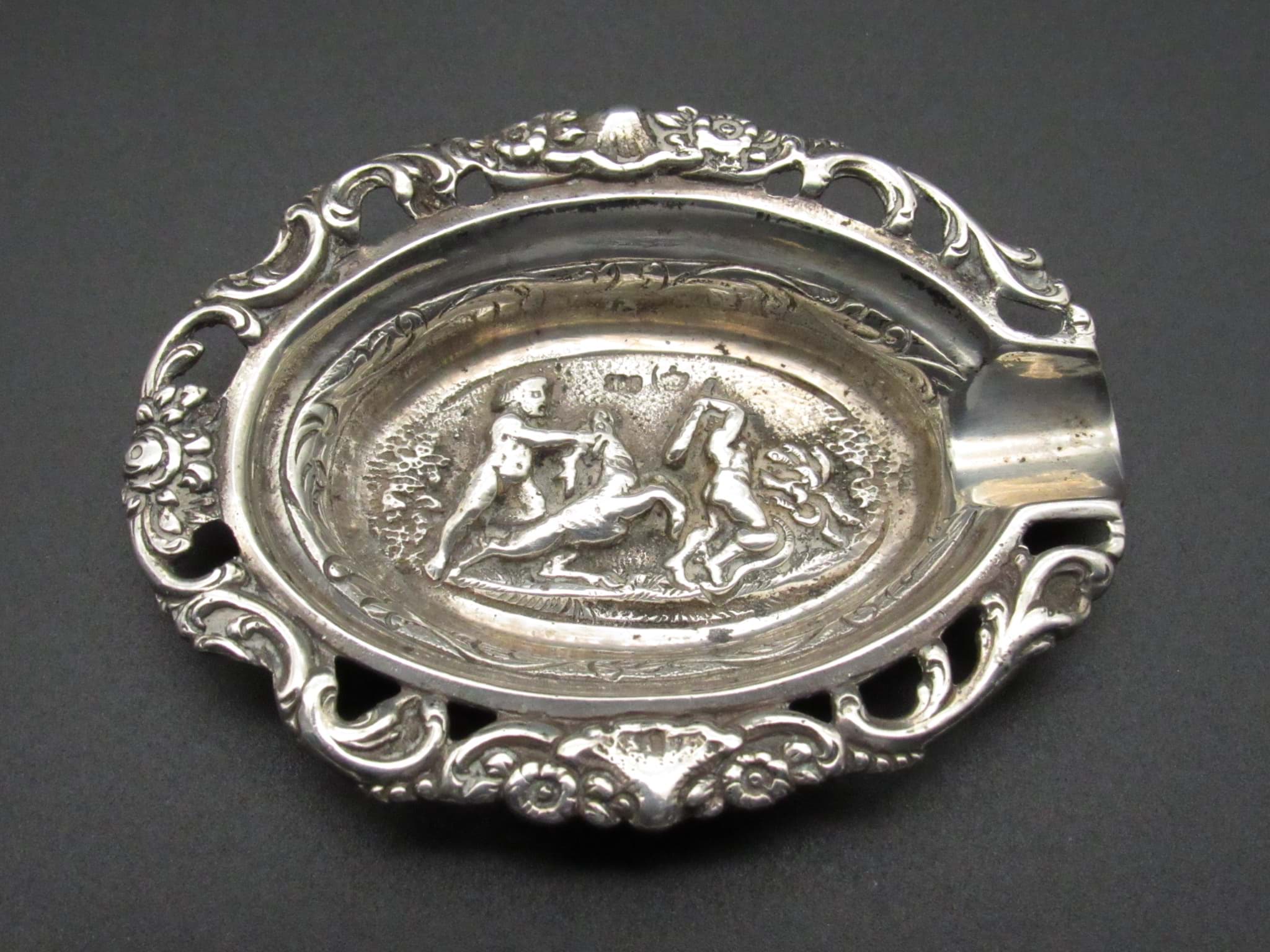 800 Silber Aschenbecher mit mythologischer Szene, 20. Jhd. ☆ sofort kaufen  bei uns im Onlineshop ✓ - Sammlerparadies24