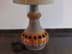 Bild von Vintage Keramik Bodenlampe um 1960/70, orange Laufglasur, Bakelit Fußschalter 