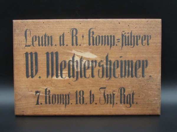 Bild von  Regimentsschild Mechtersheim aus Holz, wohl 1. Weltkrieg 