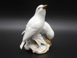 Bild von Porzellanfigur Vogelpärchen, Weiß & Gold, Gerold Oberfranken